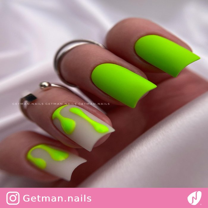 Bright and Matte Neon Nails